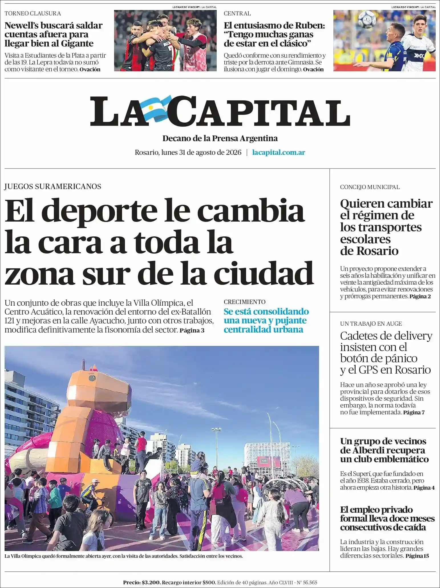 Media Panel - Developments and Systems | GUACHIPAS FM - Tapa del diario La Capital Rosario
