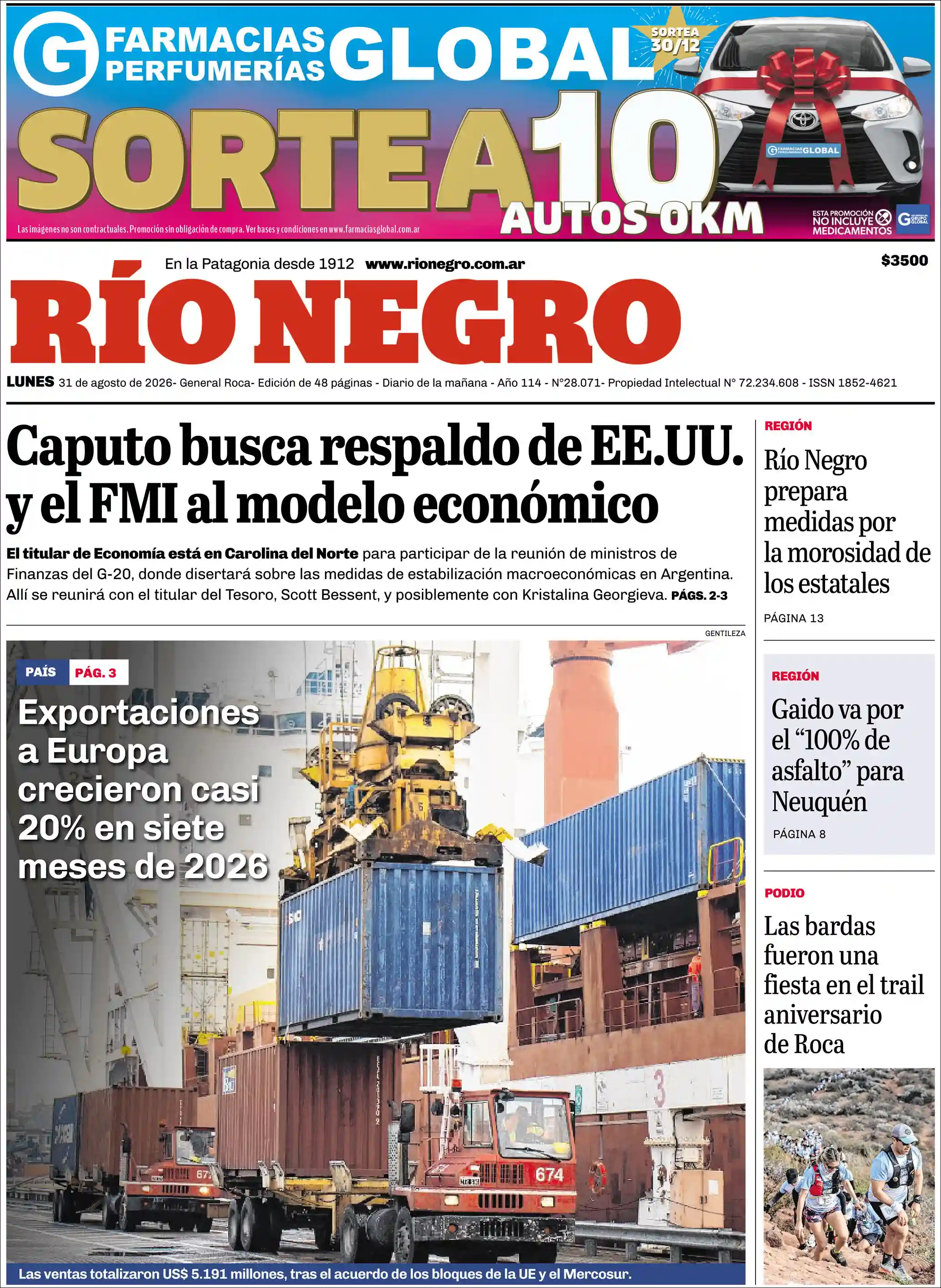Media Panel - Developments and Systems | GUACHIPAS FM - Tapa del diario Rio Negro